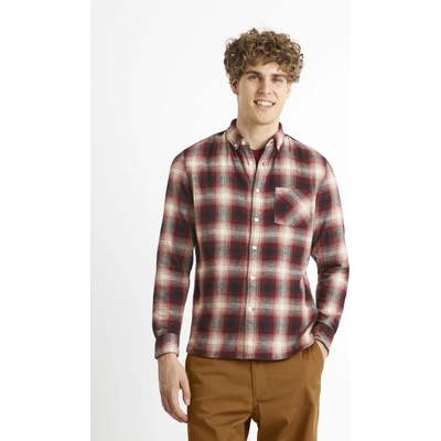 Celio flanelová kostkovaná košile Camulto červená