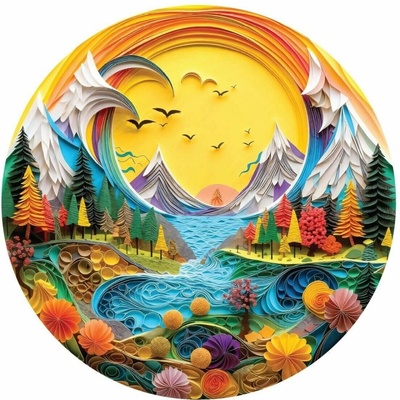 ART PUZZLE Kulaté Krajina z papíru 570 dílků