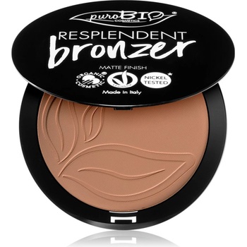 puroBIO Cosmetics Resplendent бронзант с матиращ ефект цвят 05 Warm Brown 9 гр