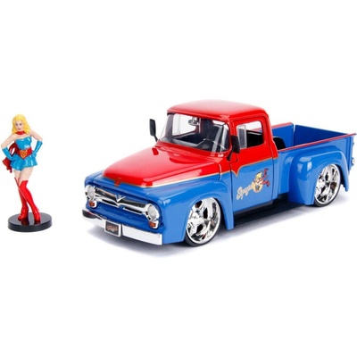 Jada Toys Superman DC Bombshells Diecast Model Hollywood Rides 1956 Ford F100 s figurkou Super Girl 1:24