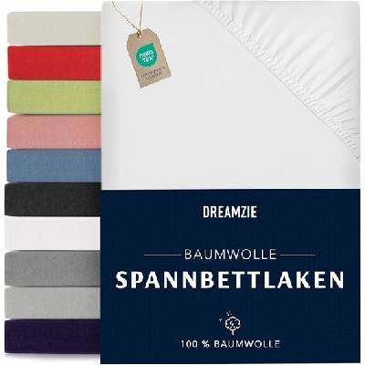 Dreamzie Napínací prostěradlo Bavlna certifikace Oeko-Tex Bílé 100% Jersey 200x200