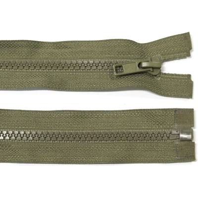 Kostěný zip no.5 rozepínací 65cm bundový color: 698 khaki zelená
