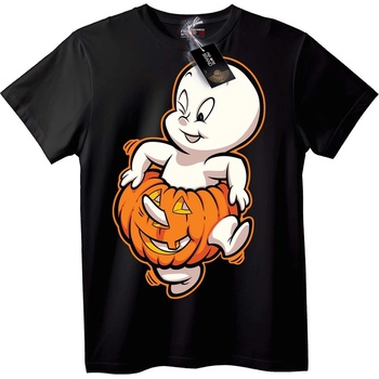 NOONEBRAND Тениска Каспер върху Тиква за Хелоуин - 2XL, Black