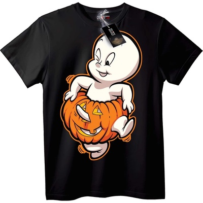 NOONEBRAND Тениска Каспер върху Тиква за Хелоуин - 2XL, Black
