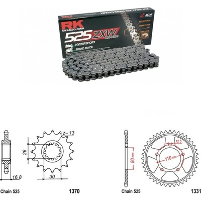 RK Racing Chain Řetězová sada Honda CRF 1100 Africa Twin 20-25