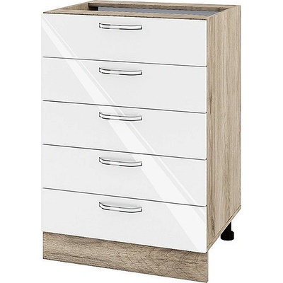 ИРИМ Долен кухненски шкаф Сити АРФ-Бяло гланц-05-29 60 см