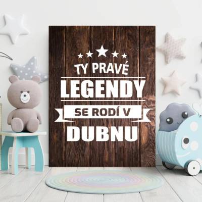 Sablio Dárková cedulka Ty pravé legendy se rodí v dubnu: 30x40 cm