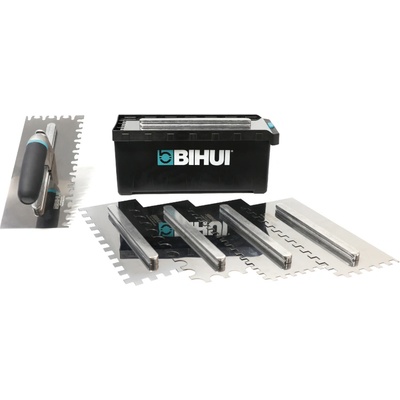Bihui PTSJG8 - 6ks zubových hladítek a rukojeti v boxu, 280x115mm
