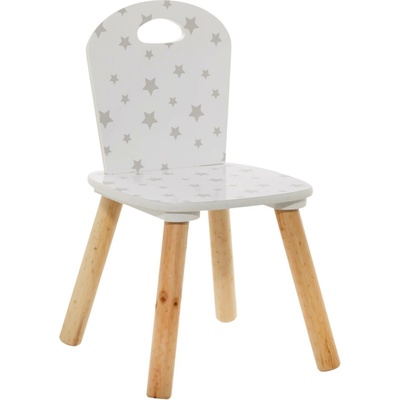 Atmosphera for kids Dětská židlička, bílá s hvězdami bílá