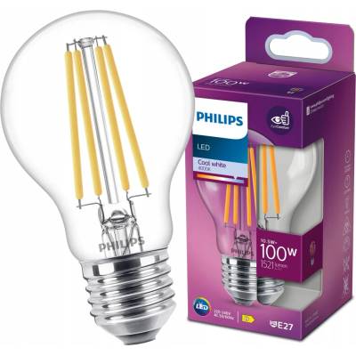 Philips LED žiarovka 1x10,5W E27 1521lm 4000K studená biela, číra, EyeComfort