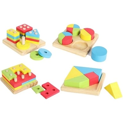 Acool Toy Комплект дървени игри Acool Toy - 4 вида (ACT27)