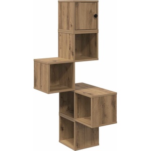 vidaXL Стенен ъглов рафт Дъб артизан 48 x 48 x 120 см (8012235)