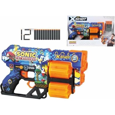 Zuru X Shot SKINS s bubnovým zásobníkem s 12 šipkami SONIC