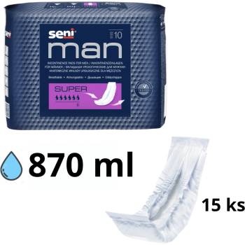 Seni Man Super vložky urologické pre mužov savosť 870 ml 15 ks