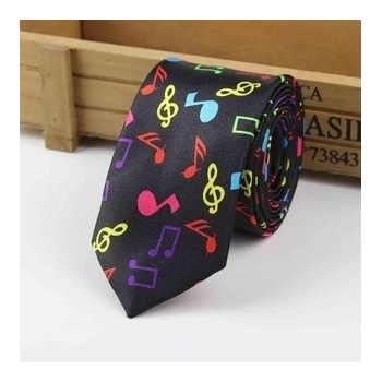 AE production Kravata černá s barevnými notami