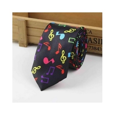 AE production Kravata černá s barevnými notami
