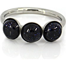 Foxette prstýnek z chirurgické oceli Blue GoldStone JF 0306 6