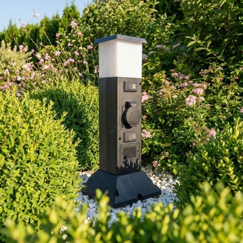 Brilagi - Външна лампа с 2 SCHUKO контакта 1xE14/15W/230V IP44 черна (BG3312)