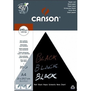 Canson BLACK Čierny skicár A4 20 listov