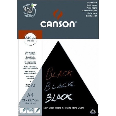 Canson BLACK Čierny skicár A3 20 listov