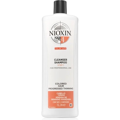 Nioxin System 4 Color Safe нежен шампоан за боядисана и увредена коса 1000ml