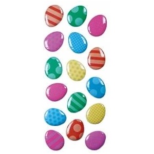 TITANUM Stickers convex soft Easter eggs 20x25mm mix 32pcs