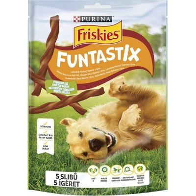 Friskies funtastix tyčinky s príchuťou slaniny a syra 6 x 175 g