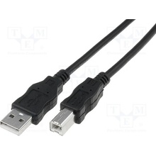 Assmann AK-300105-050-S USB 2.0 USB A vidlice - USB B vidlice niklovaný, 5m, černý