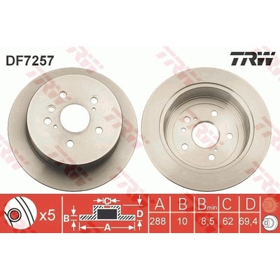 Brzdový kotúč TRW DF7257