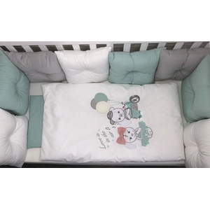 Bambino Casa Луксозен спален комплект Bambino Casa - Pillows verde, 12 части (3539)