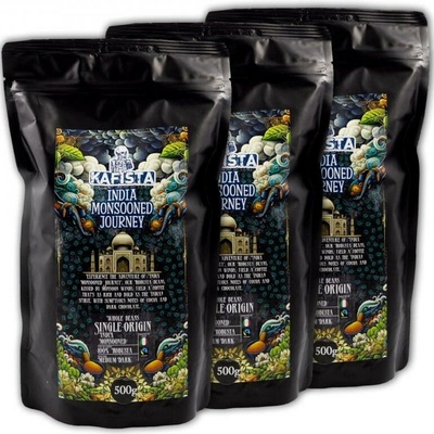 Kafista India Monsooned Journey spracovanie monzúnovaním 100% Robusta 3 x 0,5 kg