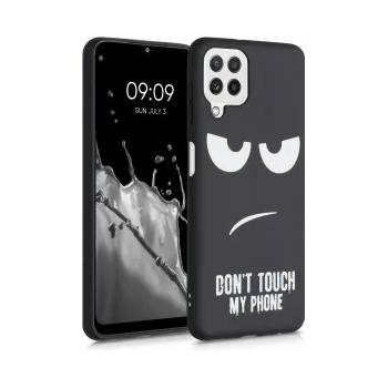Image 1 of kwmobile Калъф с дизайн don't touch my phone за Samsung Galaxy A22 4G - черен
