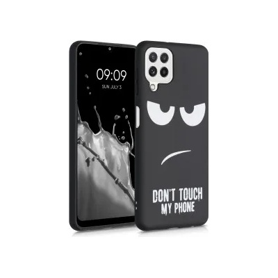 kwmobile Калъф с дизайн don't touch my phone за Samsung Galaxy A22 4G - черен