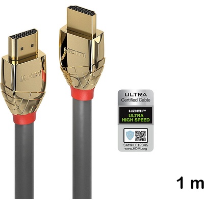 Lindy HDMI Ultra High Speed кабел, 1 м, Lindy, Gold Line 37601 (37601)