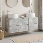 vidaXL Комплект мебели за баня 3 бр. Бетонно сиво 49, 5 x 44, 5 x 66 см (3405934)