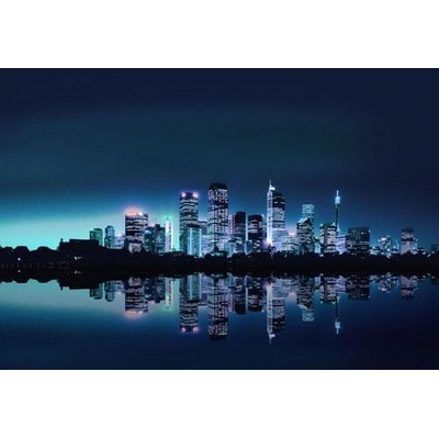 IMPOL TRADE 051VE Vliesová fototapeta nočné veľkomesto rozmer 312 cm x 219 cm