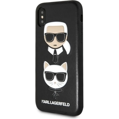 KARL LAGERFELD Гръб Karl Lagerfeld Karl and Choupette Hard Case - Черен за iPhone X / XS