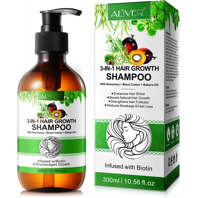 Aliver 3 IN 1 Rosemary + Black Castor + Batana Oil Shampoo šampón 300 ml