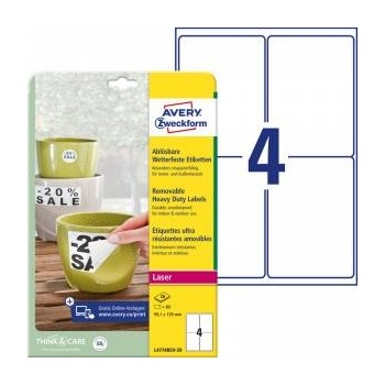 Avery Zweckform Polyester labels avery 99.1 x 139 mm removable 80 labels