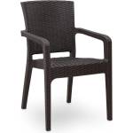TopMebel Градински стол Clio TopMebel от рециклиран полипропилен в кафяв цвят 57x55x86cm