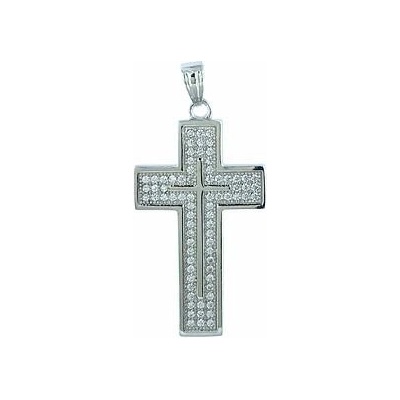 Infinitysilver Stříbrný přívěsek zirkonový křížek L446625