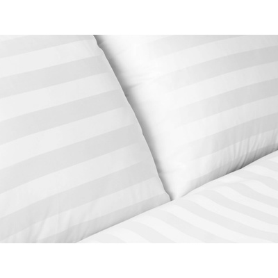 Mirtex Látka CVC SATEEN 150/100 Bílá 20mm hotelový pruh šíře 285cm Ceník: METRÁŽ: od 1 metrů