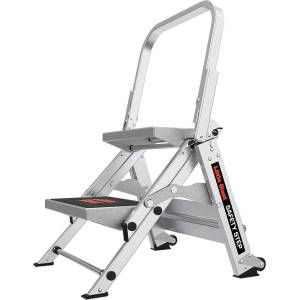 Little Giant Ladder Алуминиева степ стълба с широки гумирани 2 стъпала Safety Step (10210BAEN)
