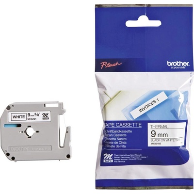 Brother M M-K221 plast Farba pásky: biela Farba písma:čierna 9 mm 8 m