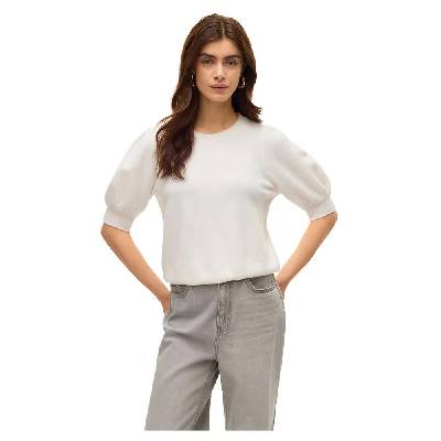 Блуза Vero moda Doffy 2/4 short sleeve sweater - White (Snow White / Melange)