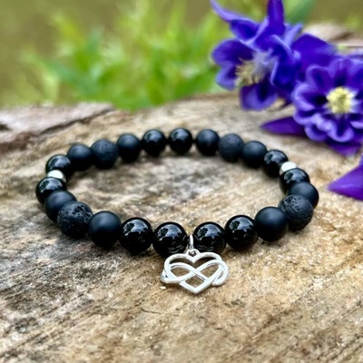 Živé kameny Minerální náramek onyx láva ŠARM NARM2021351