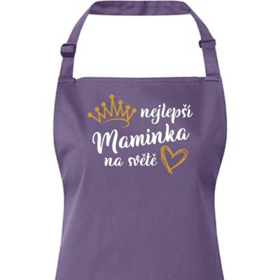 Bezvatriko.cz Zástěra s laclem Nejlepší maminka na světě Millennieal lilac 341 B&C Canvas Zástěra s laclem 1090 PŘ