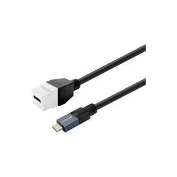 VivoLink Keystone White USB-C female to USB-C male 1m