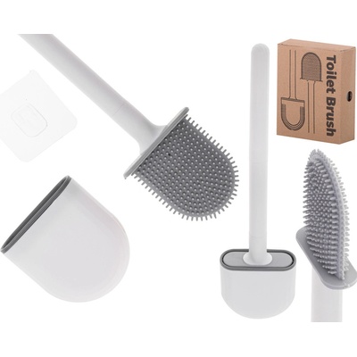 Kik Silikonová WC štětka s mísou bílá KX5227 – Zboží Mobilmania