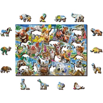 Image 1 of Wooden City - Puzzle Animal Postcards 200 - 200 piese